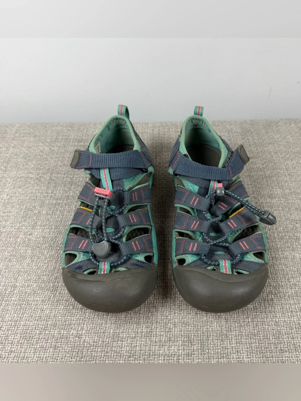 KEEN Girl's Newport H2 Hydro Sandals 1012316 Midnight Navy Baltic Size 3 Hiking